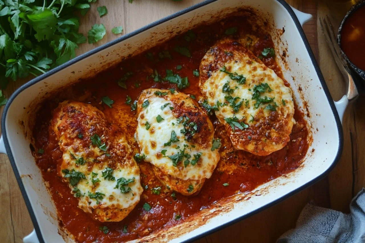 What is the difference between chicken parmigiana and chicken Parmesan?